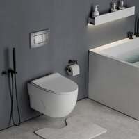 Унитаз подвесной Roxen Porto One Rimless 6 в 1 StounFix Dual Fresh 618703 (оружейная сталь/металл) - Превью изображения №12 — Интернет-Магазин TECNO.BY