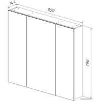 Lemark Шкаф с зеркалом Universal 90 LM90ZS-U (белый глянец) Image #5