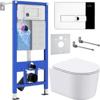 Roxen Simple Compact в комплекте с инсталляцией StounFix Dual Fresh 6 в 1 932469 (кнопка: хром глянец)