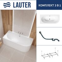 Lauter Bliss 170 L 21201071L (с каркасом и сифоном 21Y32002 белый)