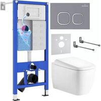 Roxen Martin в комплекте с инсталляцией StounFix Dual Fresh 6 в 1 968519 (кнопка: серый бетон)