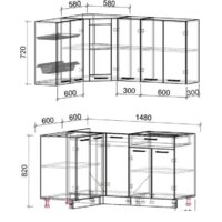 Интерлиния Мила 12x15 без столешницы (серебристый/антрацит) Image #2