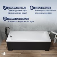 Lauter Amelia 150 21204050 (с ножками, лицевым экраном черного цвета и сифоном 21Y32001 матовый черный) Image #4