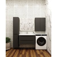  Symbolite Тумба под умывальник Бергамо мини 90 Люкс Plus 2 ящика (подвесная, черный) - Превью изображения №7 — Интернет-Магазин TECNO.BY
