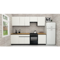 ВерсоМебель Эко-8 2.6 (белый фасадный/ст.золотистый дуб)