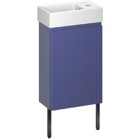 Wellsee Тумба под умывальник 3 в 1 WC Area 221804005 (тумба/матовый синий, раковина/глянцевый белый, ножки/матовый черный) Image #1