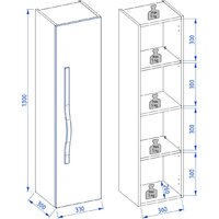 Lauter Шкаф-полупенал Навесной Eva (гранатовый полуматовый, ручка из матовой стали) Image #7