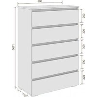 Кортекс-мебель Бари 80 5ш (белый/белый/белый) Image #5