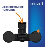 Cersanit Virgo 170x75 с ножками со смесителем Brasko Black однорычаж. (с сифоном Prime) Image #13