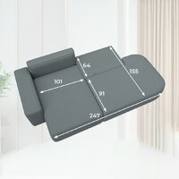 Лига диванов Лига-065 левый 129799L (рогожка амур 07 серый) Image #12