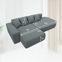 Лига диванов Лига-065 левый 129799L (рогожка амур 07 серый) Image #10