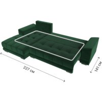 Лига диванов НордСтар левый 121108L (велюр зеленый/подушки велюр зеленый) Image #10