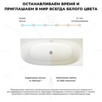 Ванна Wellsee Belle Spa 2.0 170x75 235806002 (пристенная ванна (правая) белый глянец, экран, каркас, сифон-автомат глянцевый белый) - Превью изображения №7 — Интернет-Магазин TECNO.BY