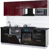 Интерлиния Мила Gloss 2.3-ПМ2 (черный глянец/бордовый глянец/кастилло темный)