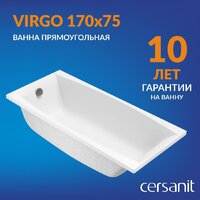 Cersanit Virgo 170x75 с ножками со смесителем Brasko (с сифоном Prime черным) Image #3