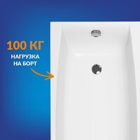 Cersanit Virgo 170x75 с ножками со смесителем Brasko (с сифоном Prime черным) Image #5