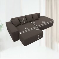 Лига диванов Лига-065 левый 129798L (рогожка амур 05 коричневый) Image #7