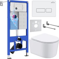 Roxen Simple Compact в комплекте с инсталляцией StounFix Dual Fresh 6 в 1 920247 (кнопка: белый глянец)