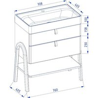 Lauter Тумба под умывальник Estel 70 (серо-зеленый п/мат) Image #8