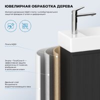 Wellsee Тумба под умывальник 3 в 1 WC Area 221802005 (тумба/матовый темно-серый, раковина/глянцевый белый, ножки/матовый черный) Image #5