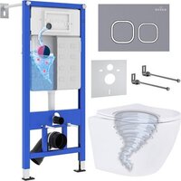 Roxen Antares Tornado Long в комплекте с инсталляцией StounFix Dual Fresh 6 в 1 868438 (кнопка: серый бетон матовая)