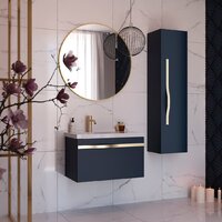 Lauter Шкаф-полупенал Навесной Eva (черный матовый, ручка золото матовая сталь) Image #3