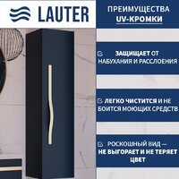 Lauter Шкаф-полупенал Навесной Eva (черный матовый, ручка золото матовая сталь) Image #2