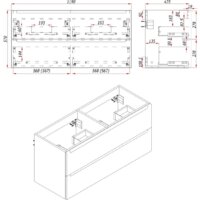  ЗОВ Тумба с умывальником Дион 120 D120LWP0M9003MKV5-OL120 (белый матовый) - Превью изображения №4 — Интернет-Магазин TECNO.BY