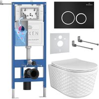 Roxen Vine Tornado в комплекте с инсталляцией StounFix Dual Fresh 6 в 1 979008 (кнопка: черный матовый)