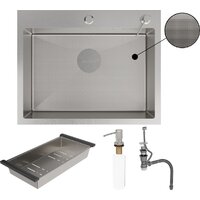 Кухонная мойка Roxen Simple 560220-60-GR сатин/текстурная (с коландером и дозатором) - Превью изображения №10 — Интернет-Магазин TECNO.BY