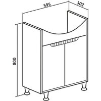Runo Тумба под умывальник Эко 60 (напольная, белый/серый бетон) Image #4