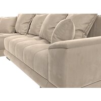 Лига диванов НордСтар левый 121105L (велюр бежевый/подушки велюр бежевый) Image #5