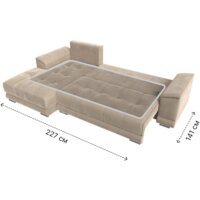 Лига диванов НордСтар левый 121105L (велюр бежевый/подушки велюр бежевый) Image #10