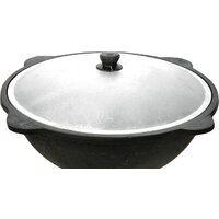 Davr Metall Узбекский чугунный с крышкой, круглое дно (12 л)