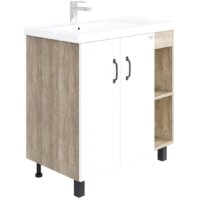 Onika Тумба с умывальником Тимбер 80.10 108045 + Фостер 80 (белый матовый/дуб сонома)