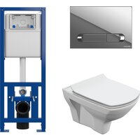 Cersanit Carina New Clean On с инстал. Link Pro (с кнопкой Estetica 64110 хром глянцевый)