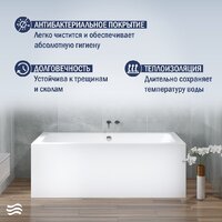 Ванна Lauter Olympia 170x75 21100075 (с каркасом и сифоном 21Y32000 хром) - Превью изображения №6 — Интернет-Магазин TECNO.BY