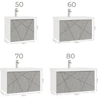 Vigo Тумба под умывальник Geometry 600-0-1 Como навесная (бетон) Image #13