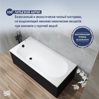 Lauter Haven 150 /21202005 (с ножками, лицевым экраном черного цвета и сифоном 21Y32001 матовый черный) Image #5