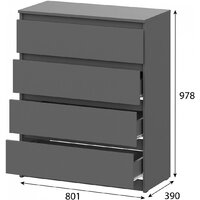 Mio Tesoro Денвер 4 ящика (графит серый) Image #9