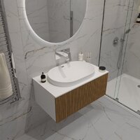  ЗОВ Тумба с умывальником Кито 70 K70LW0MRM-LDSPW6002 (белый/тростник) - Превью изображения №8 — Интернет-Магазин TECNO.BY