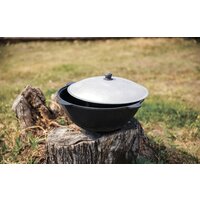 Davr Metall Узбекский чугунный с крышкой, круглое дно (10 л) Image #9