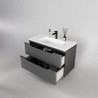 Symbolite Тумба под умывальник Марелла 90 Люкс Plus 2 ящика (подвесная, серый) - Превью изображения №3 — Интернет-Магазин TECNO.BY