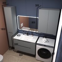  Symbolite Тумба под умывальник Марелла 90 Люкс Plus 2 ящика (подвесная, серый) - Превью изображения №5 — Интернет-Магазин TECNO.BY