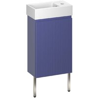 Wellsee Тумба под умывальник 3 в 1 WC Area 221804003 (тумба/матовый синий, раковина/глянцевый белый, ножки/нержавеющая сталь)