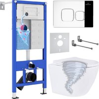 Roxen Antares Tornado Long в комплекте с инсталляцией StounFix Dual Fresh 6 в 1 868434 (кнопка: хром глянцевый глянцевая)