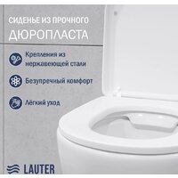 Унитаз подвесной Lauter Vortex 2110830+GROHE Rapid SL 38721001+37131000 с кнопкой (овальная, хром) - Превью изображения №4 — Интернет-Магазин TECNO.BY