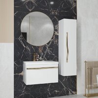 Lauter Шкаф-полупенал Навесной Eva (белый глянец, ручка золото матовая сталь) Image #4