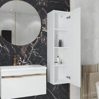 Lauter Шкаф-полупенал Навесной Eva (белый глянец, ручка золото матовая сталь) Image #5