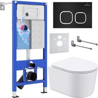 Roxen Simple Compact в комплекте с инсталляцией StounFix Dual Fresh 6 в 1 917914 (кнопка: черный матовый)